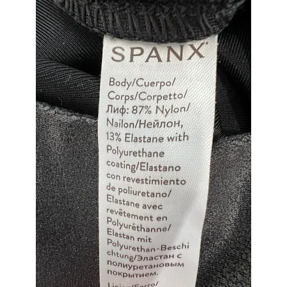 SPANX Size S Faux Leather Leggings Coated Black